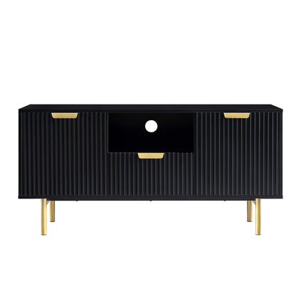 Meuble TV Richmond Ridged, noir mat