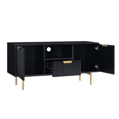 Meuble TV Richmond Ridged, noir mat