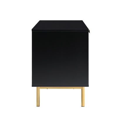 Meuble TV Richmond Ridged, noir mat