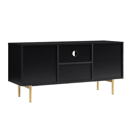 Meuble TV Richmond Ridged, noir mat