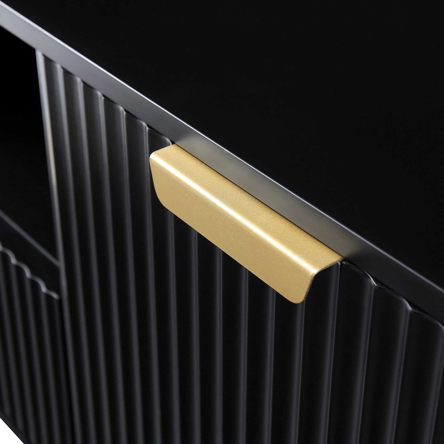 Meuble TV Richmond Ridged, noir mat