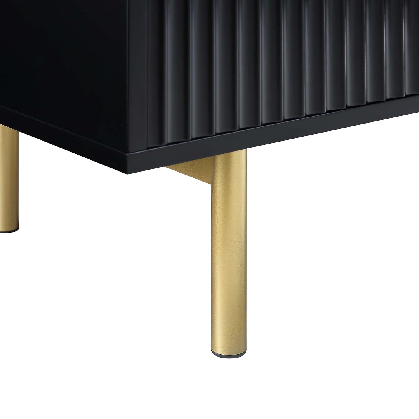Meuble TV Richmond Ridged, noir mat