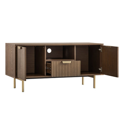 Meuble TV Richmond Ridged, frêne foncé