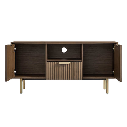Meuble TV Richmond Ridged, frêne foncé