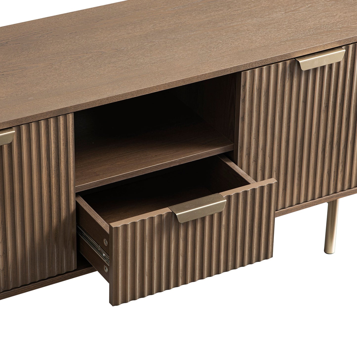 Meuble TV Richmond Ridged, frêne foncé