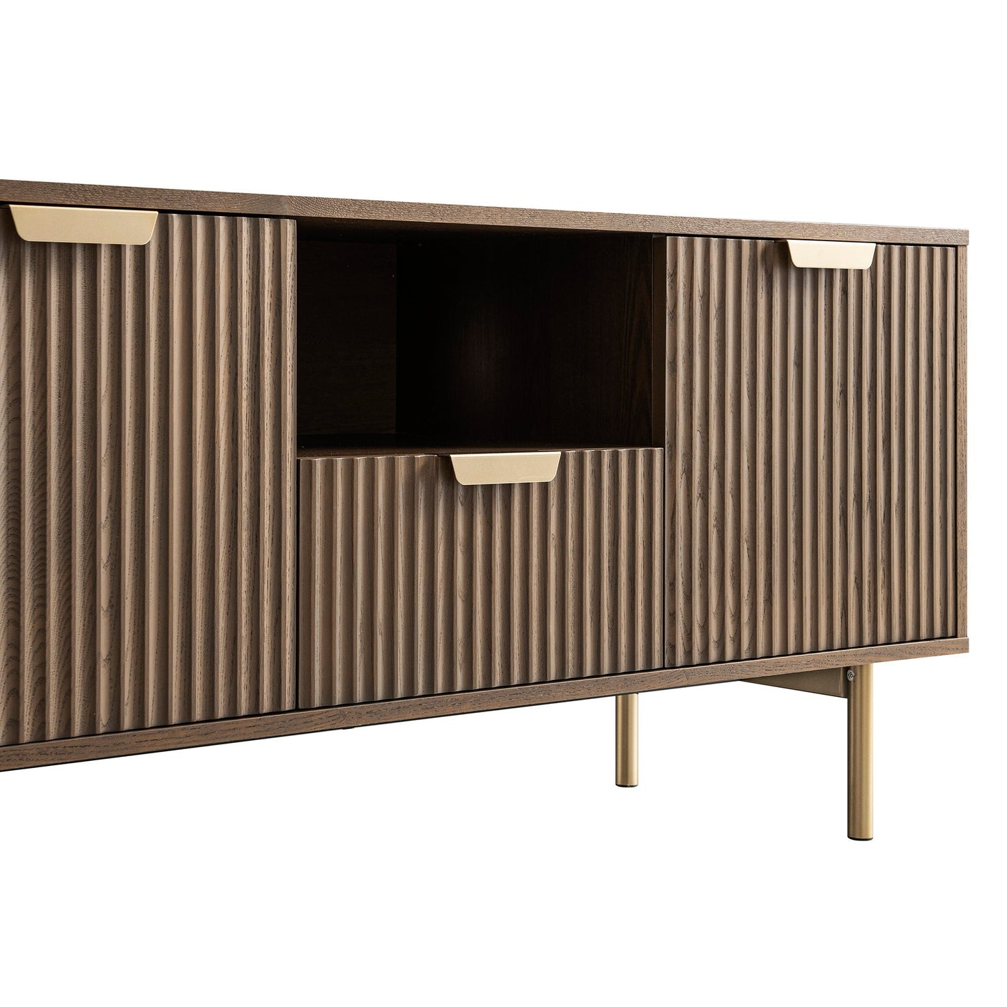 Meuble TV Richmond Ridged, frêne foncé
