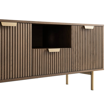 Meuble TV Richmond Ridged, frêne foncé