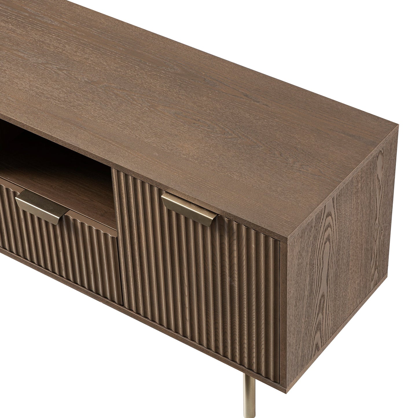 Meuble TV Richmond Ridged, frêne foncé