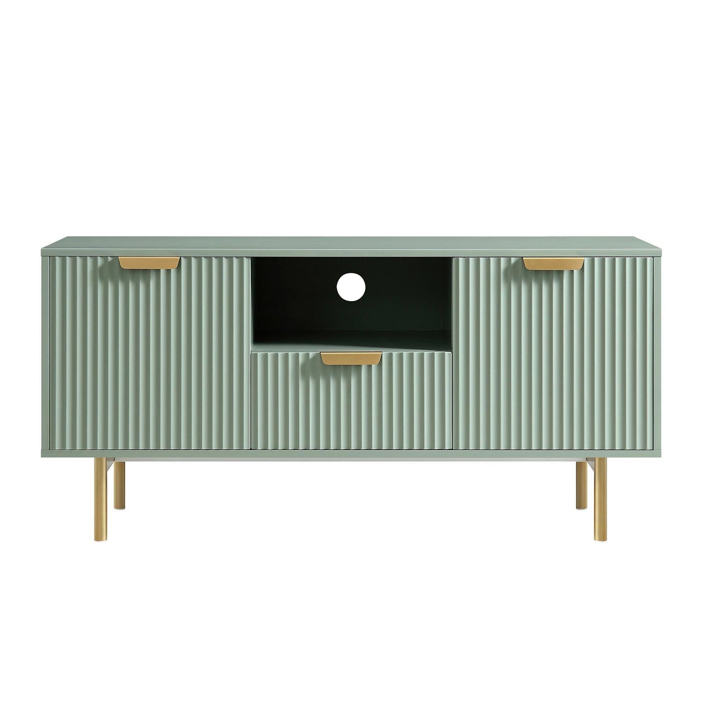 Meuble TV Richmond Ridged, vert sauge mat