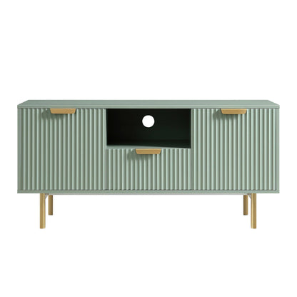 Meuble TV Richmond Ridged, vert sauge mat