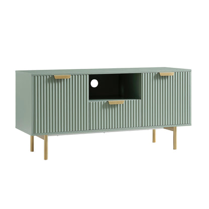 Meuble TV Richmond Ridged, vert sauge mat