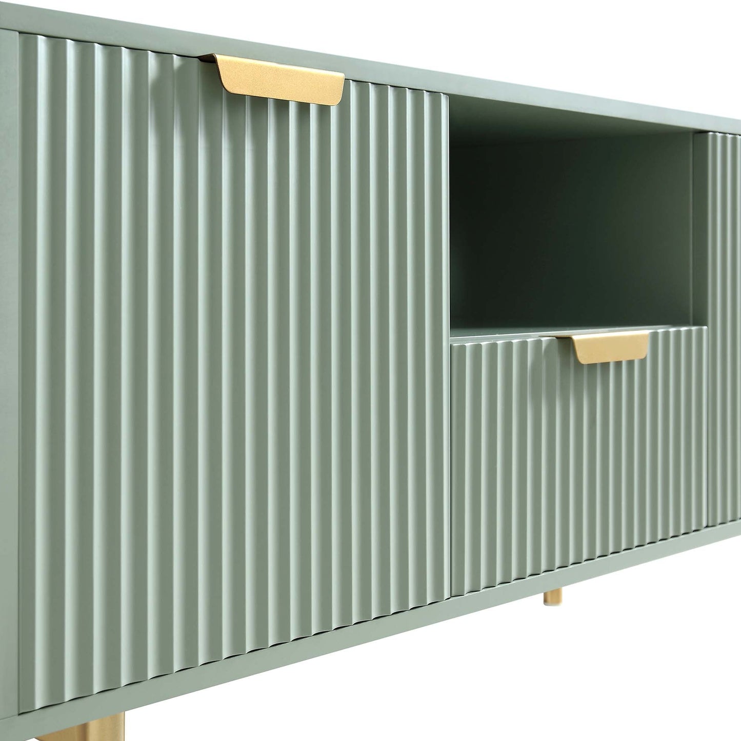 Meuble TV Richmond Ridged, vert sauge mat