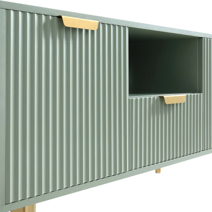 Meuble TV Richmond Ridged, vert sauge mat