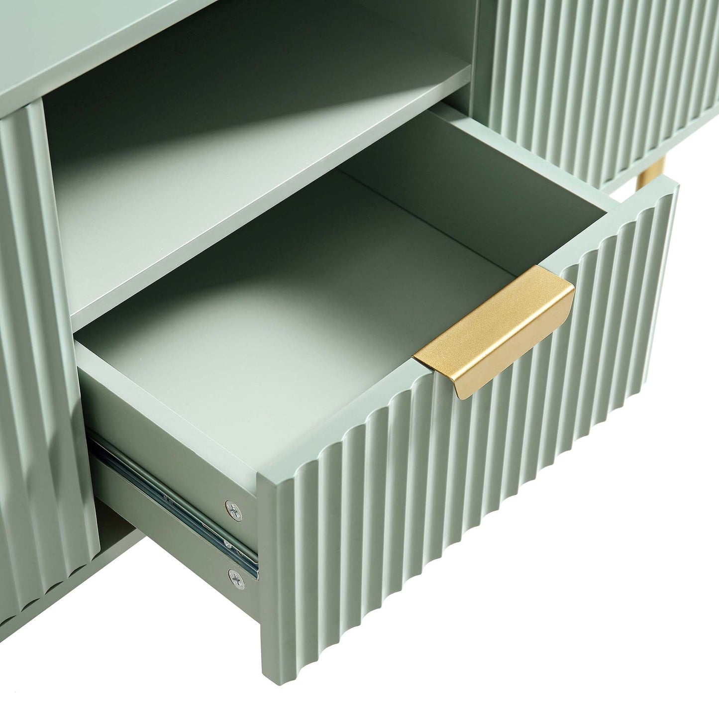 Meuble TV Richmond Ridged, vert sauge mat