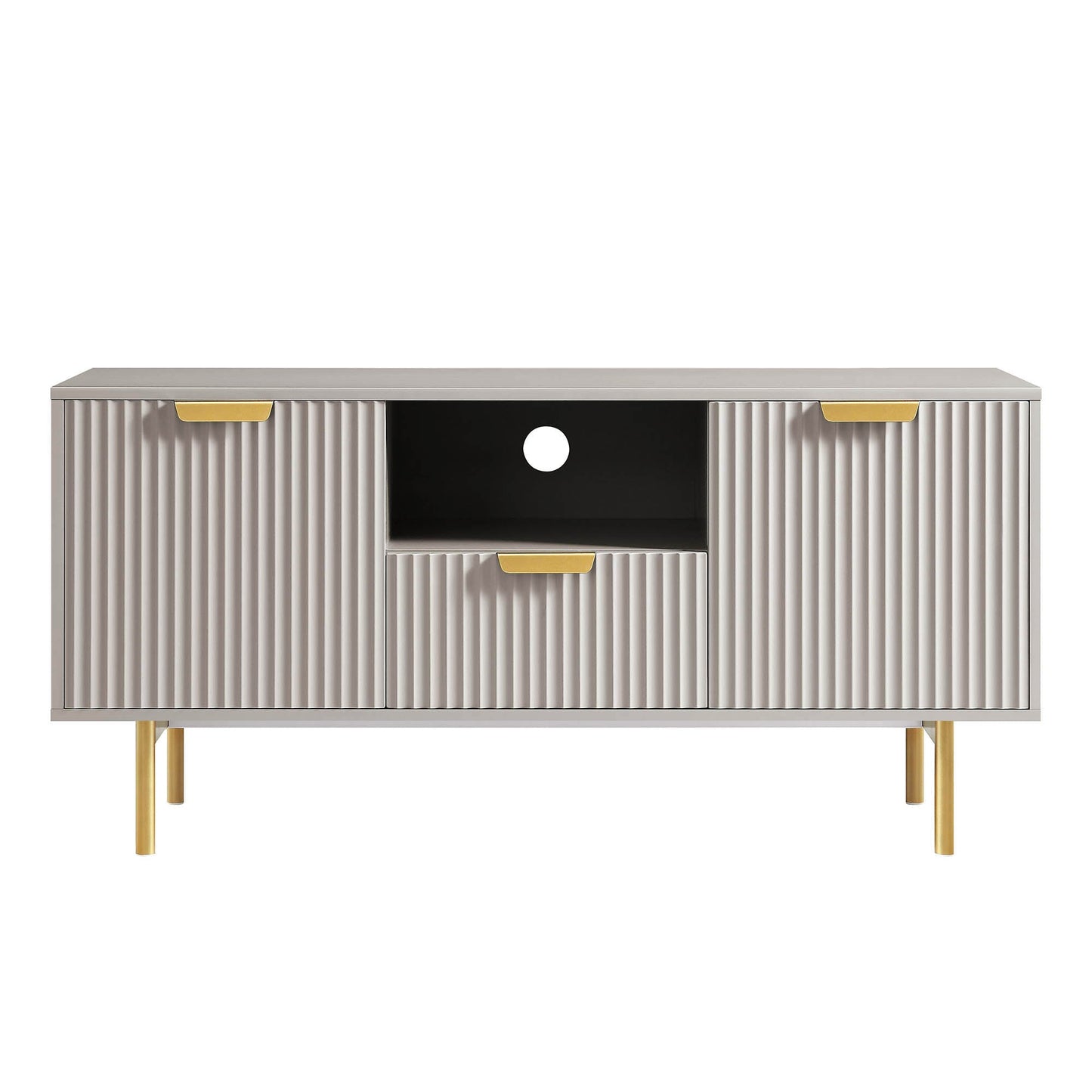 Meuble TV Richmond Ridged, taupe mat