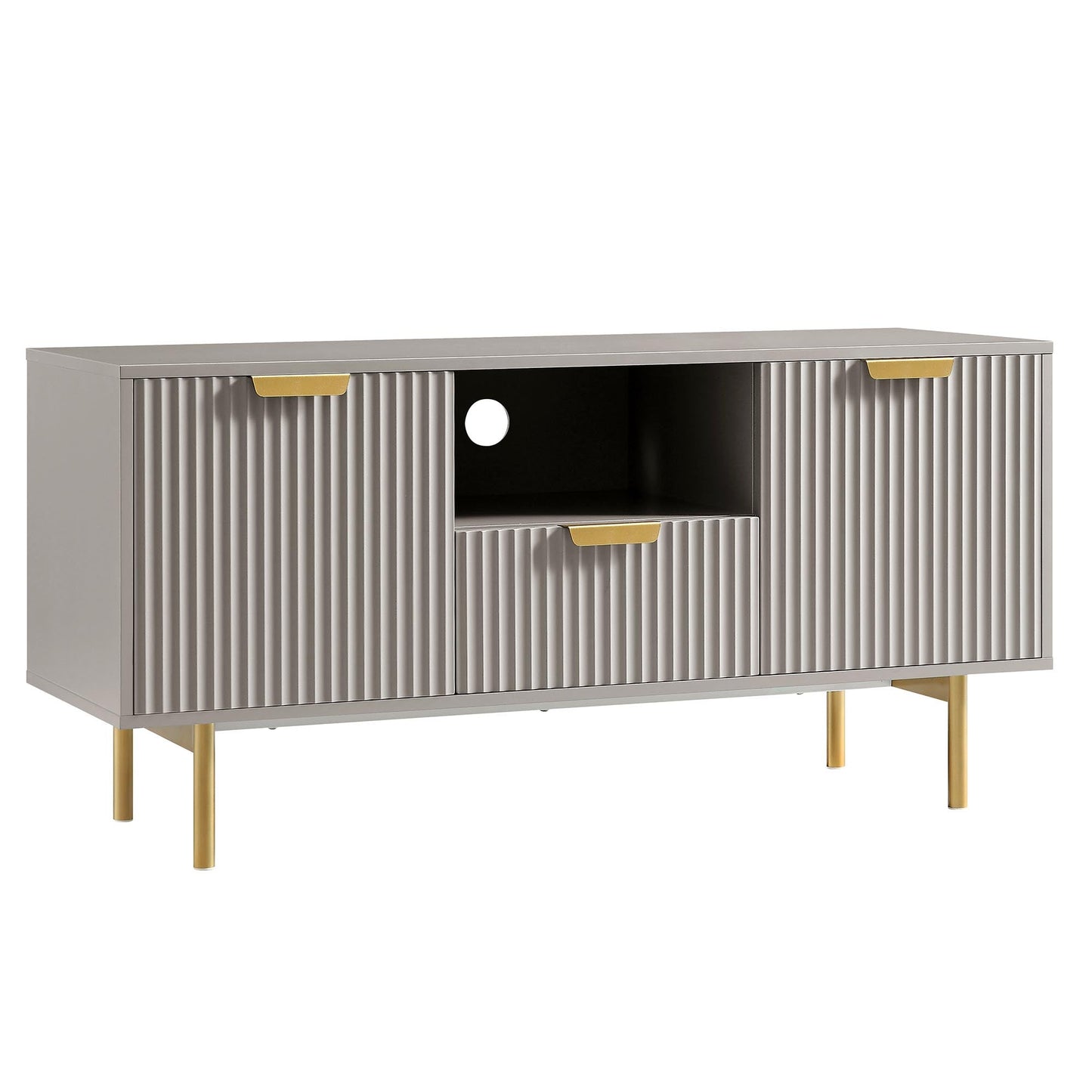 Meuble TV Richmond Ridged, taupe mat
