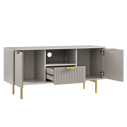 Meuble TV Richmond Ridged, taupe mat