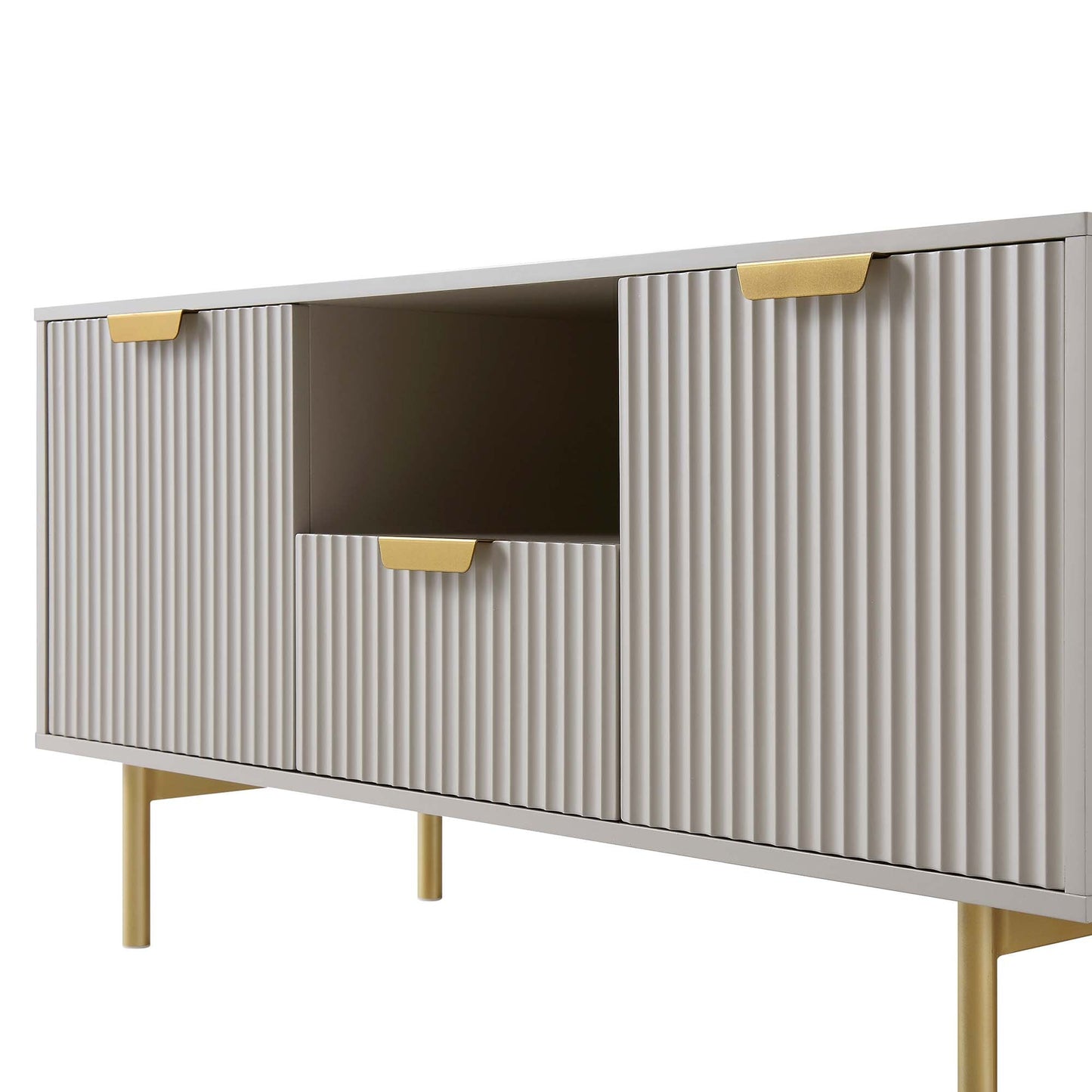 Meuble TV Richmond Ridged, taupe mat