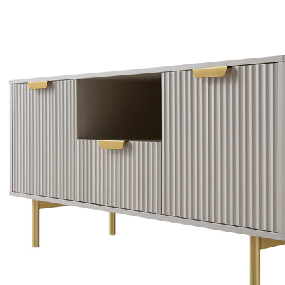 Meuble TV Richmond Ridged, taupe mat