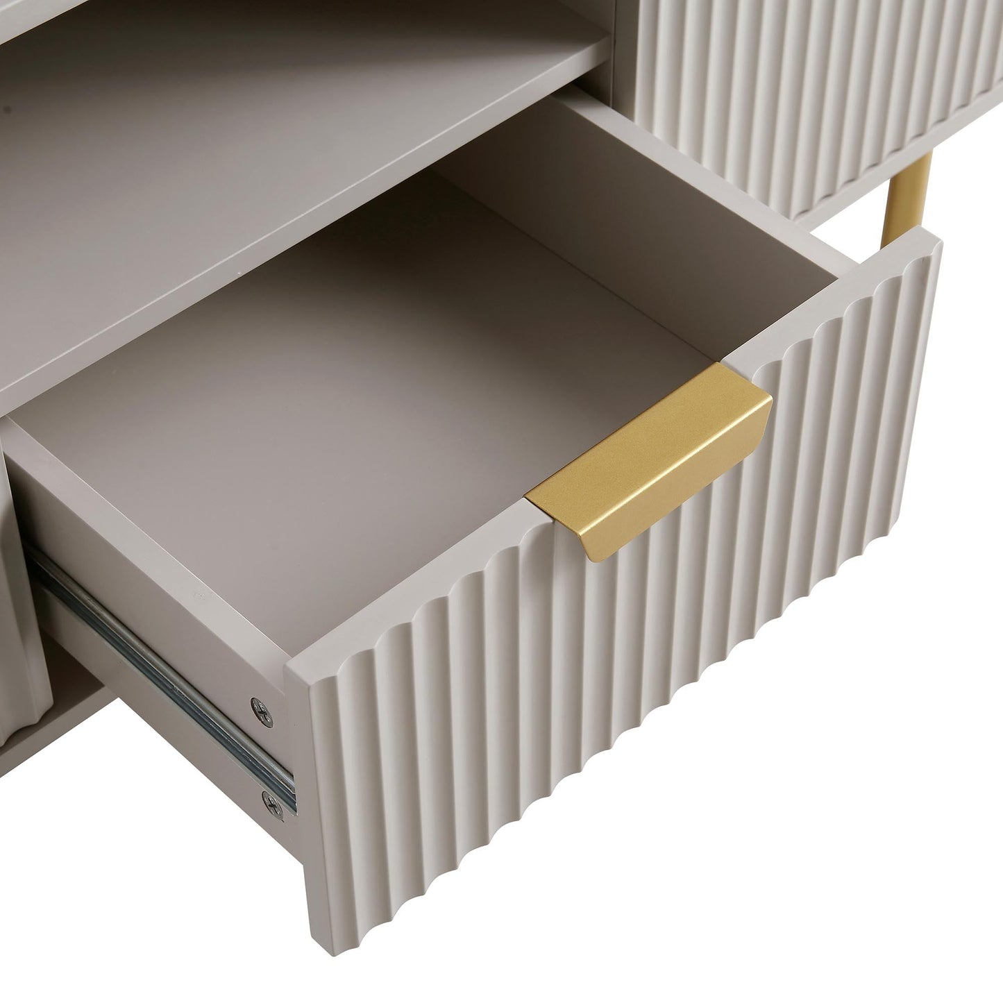 Meuble TV Richmond Ridged, taupe mat