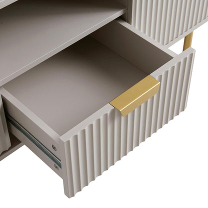 Meuble TV Richmond Ridged, taupe mat