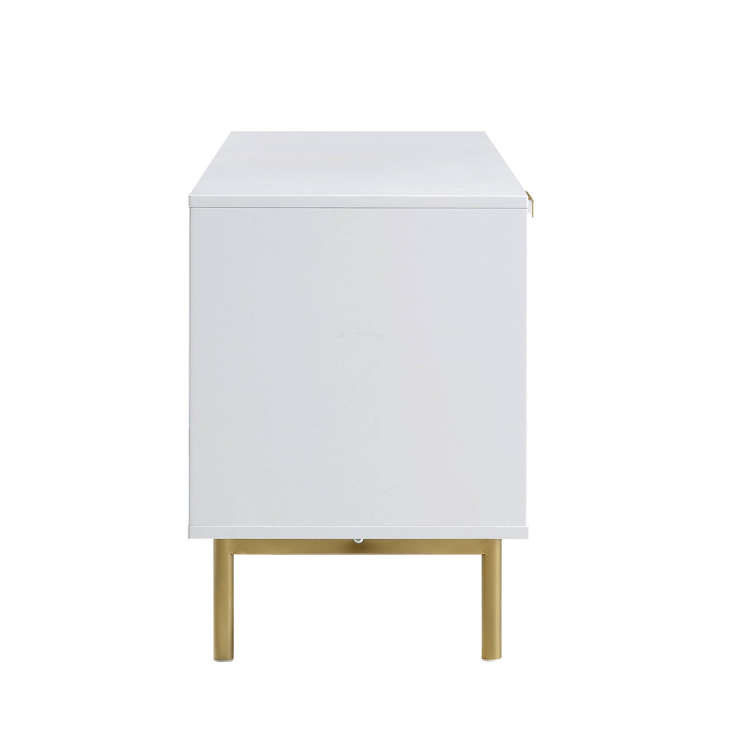 Meuble TV Richmond Ridged, blanc mat