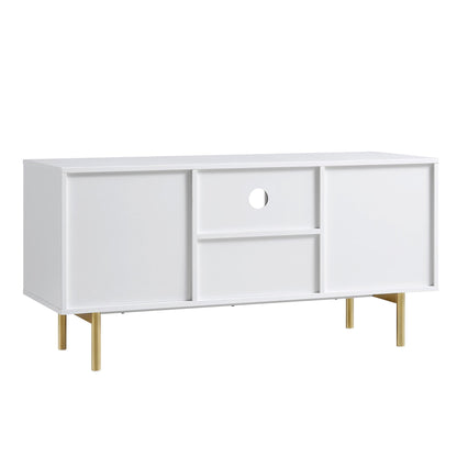 Meuble TV Richmond Ridged, blanc mat