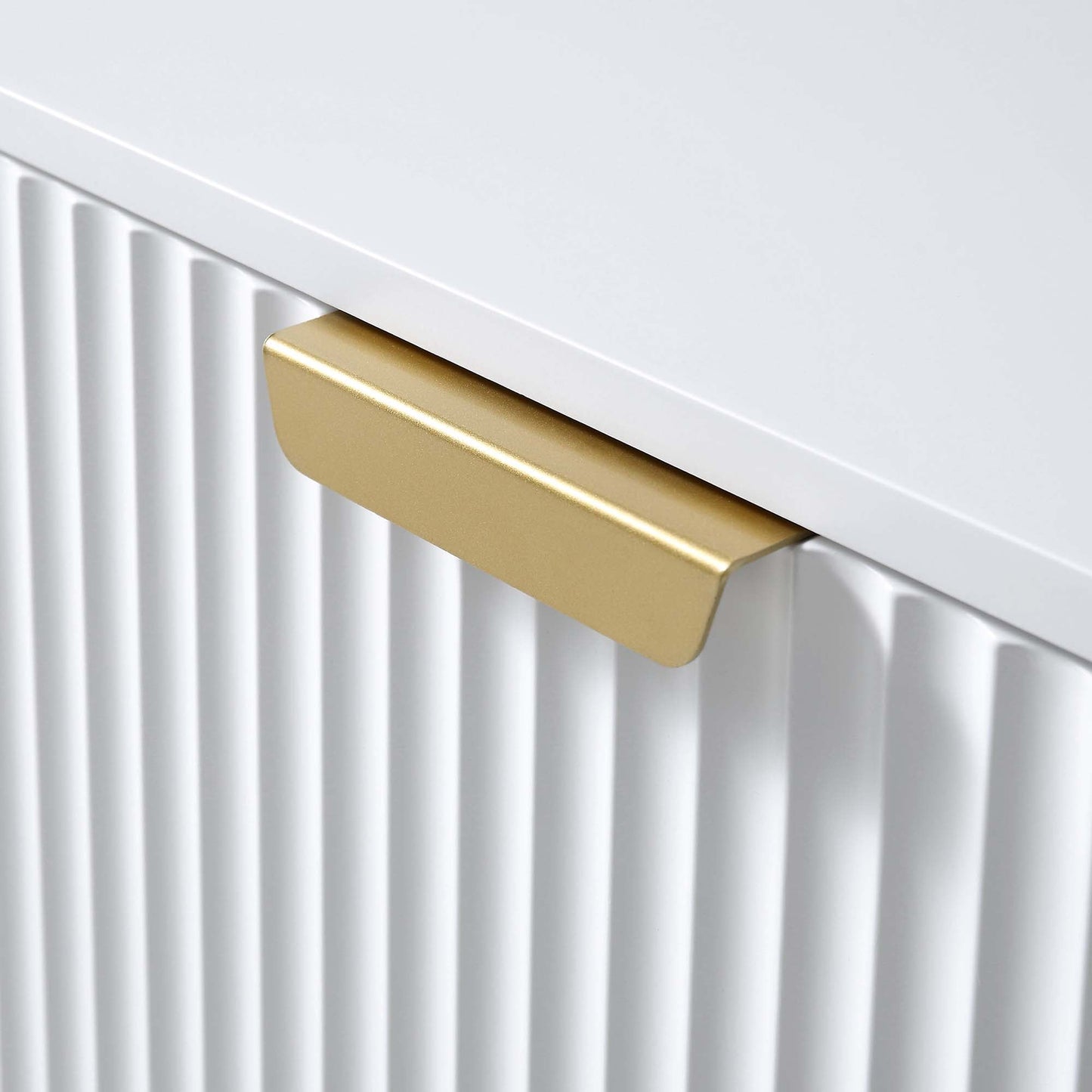 Meuble TV Richmond Ridged, blanc mat