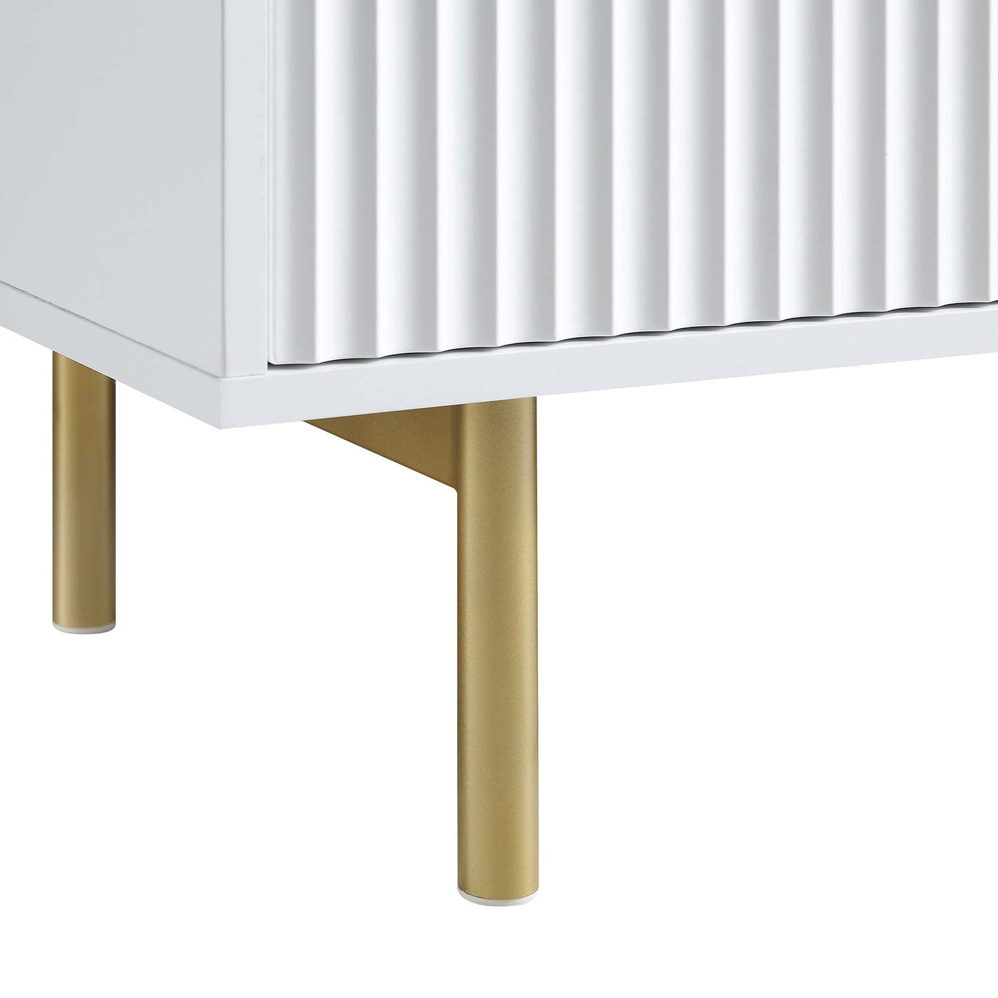 Meuble TV Richmond Ridged, blanc mat