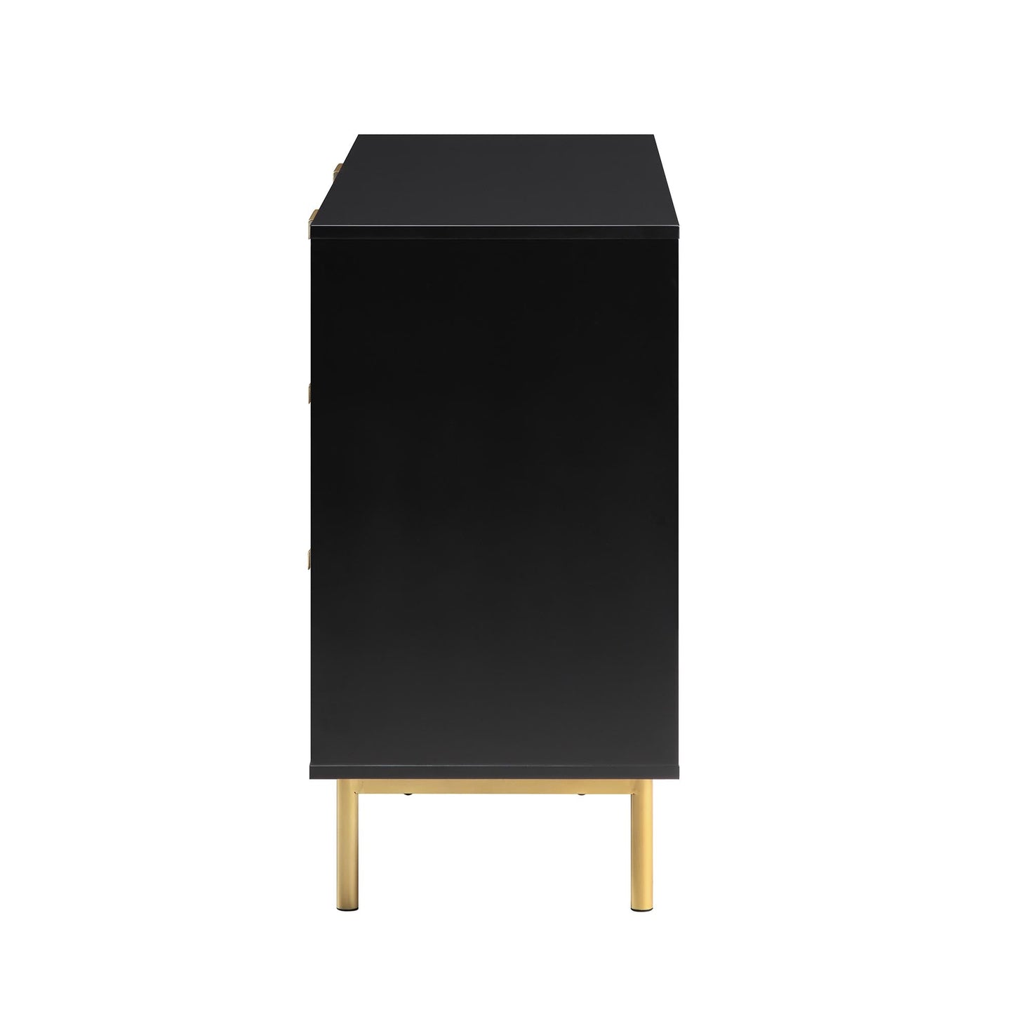 Commode large Richmond Ridged à 6 tiroirs, noir mat