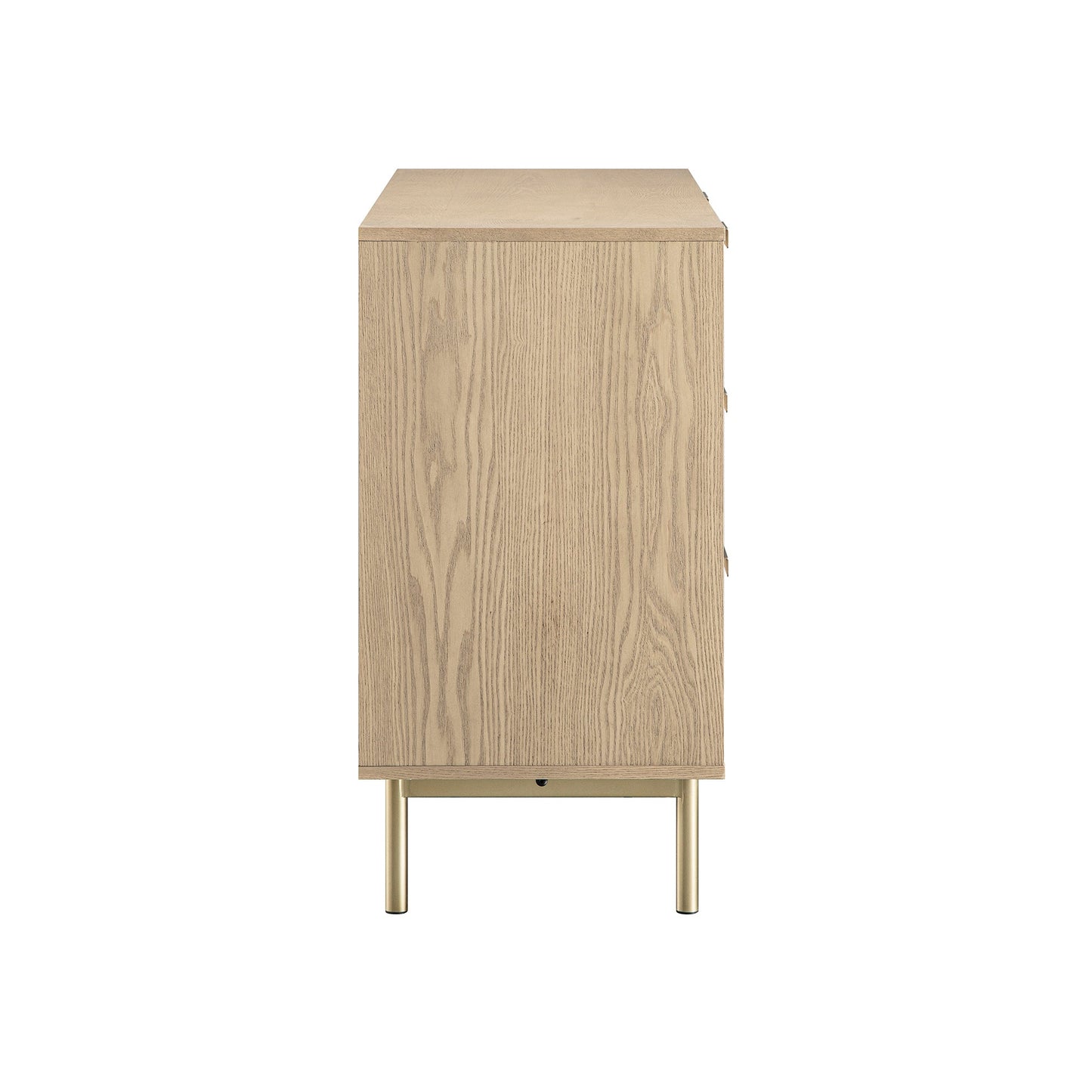 Commode large Richmond striée à 6 tiroirs, frêne clair