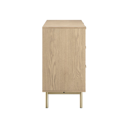 Commode large Richmond striée à 6 tiroirs, frêne clair