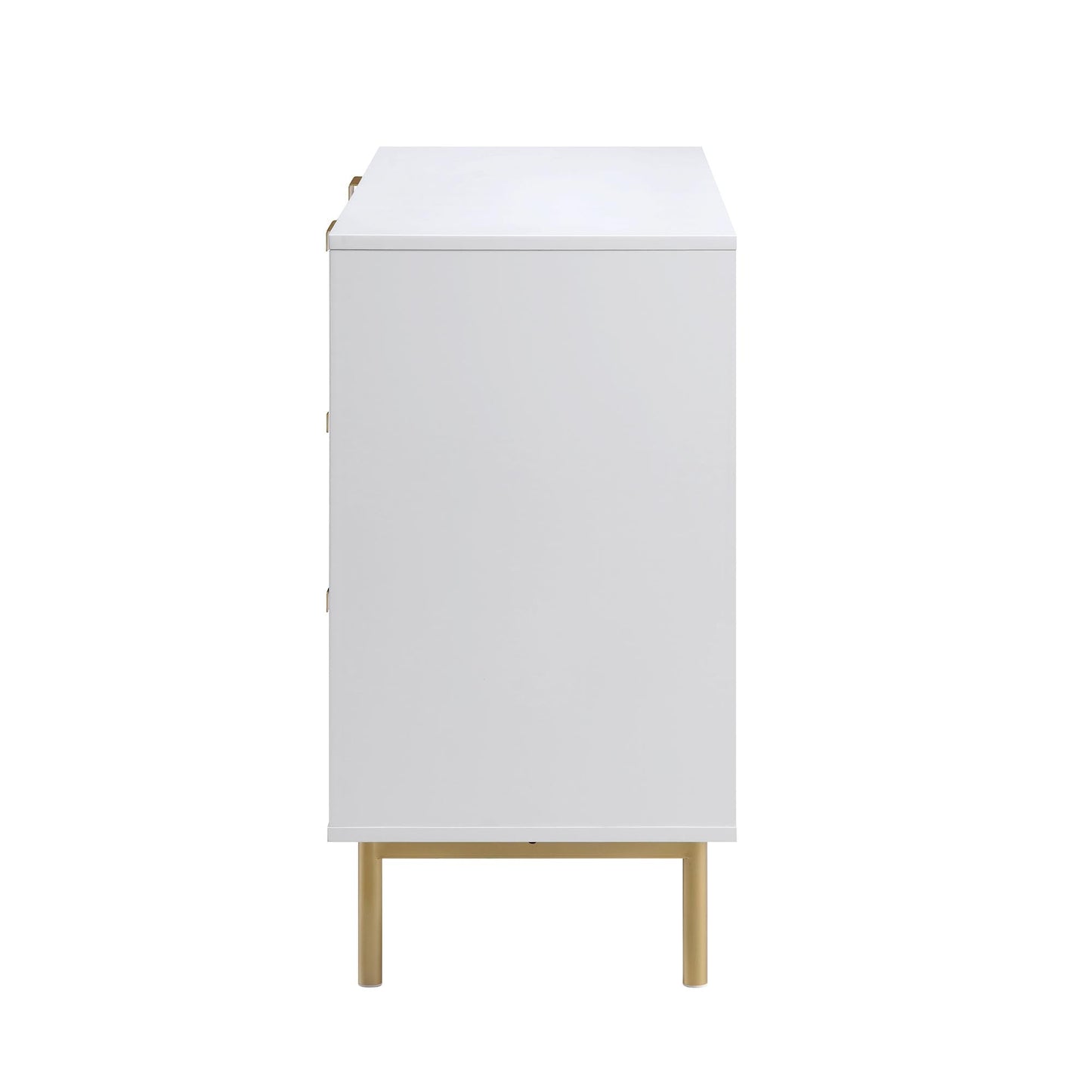 Commode large Richmond Ridged à 6 tiroirs, blanc mat