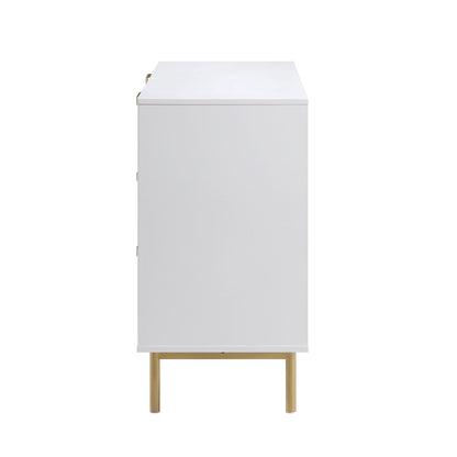 Commode large Richmond Ridged à 6 tiroirs, blanc mat