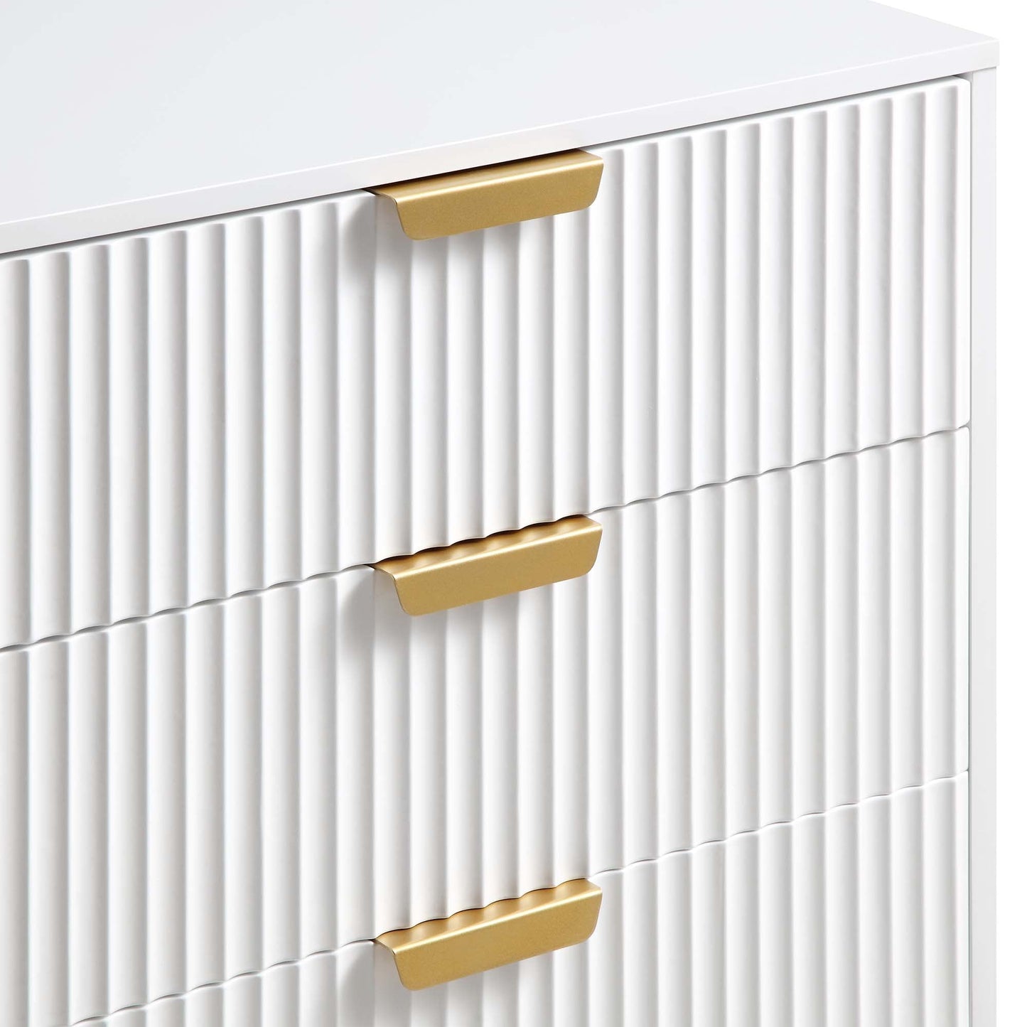 Commode large Richmond Ridged à 6 tiroirs, blanc mat
