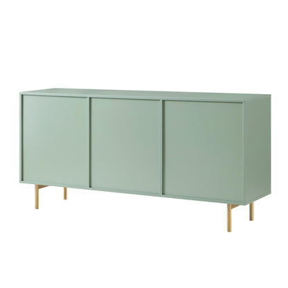 Grand buffet strié Richmond, vert sauge mat
