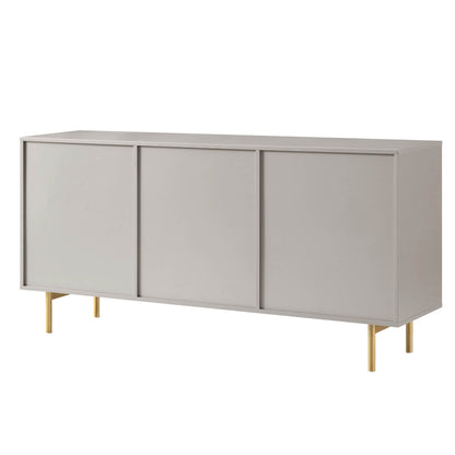 Grand buffet strié Richmond, taupe mat