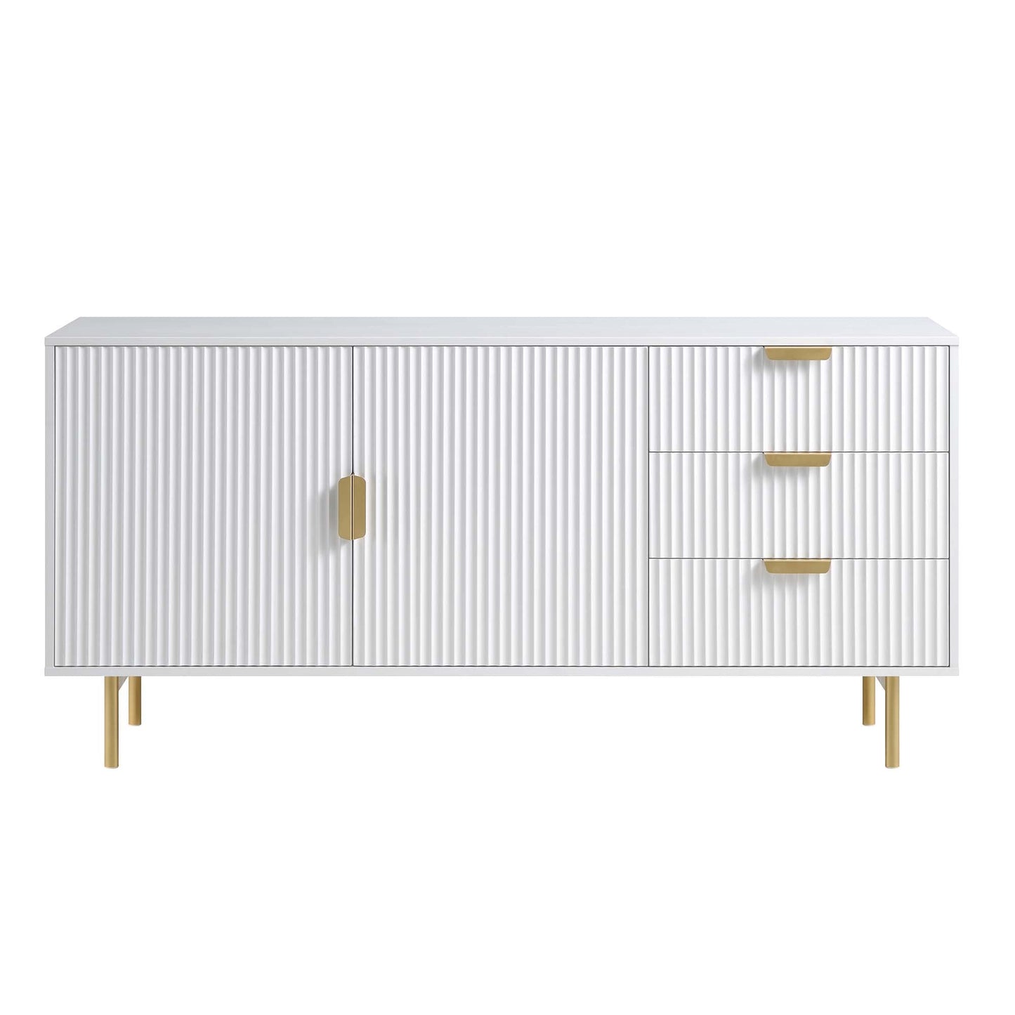 Buffet Richmond Ridged, grand format, blanc mat