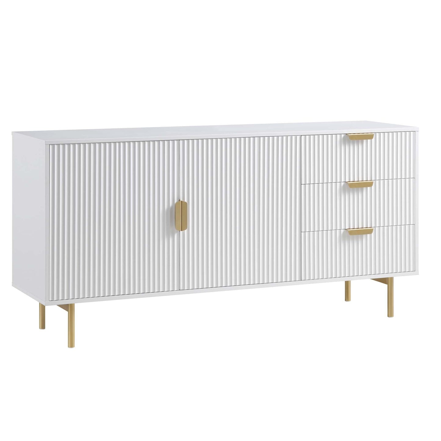 Buffet Richmond Ridged, grand format, blanc mat