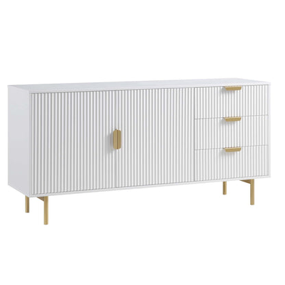 Buffet Richmond Ridged, grand format, blanc mat