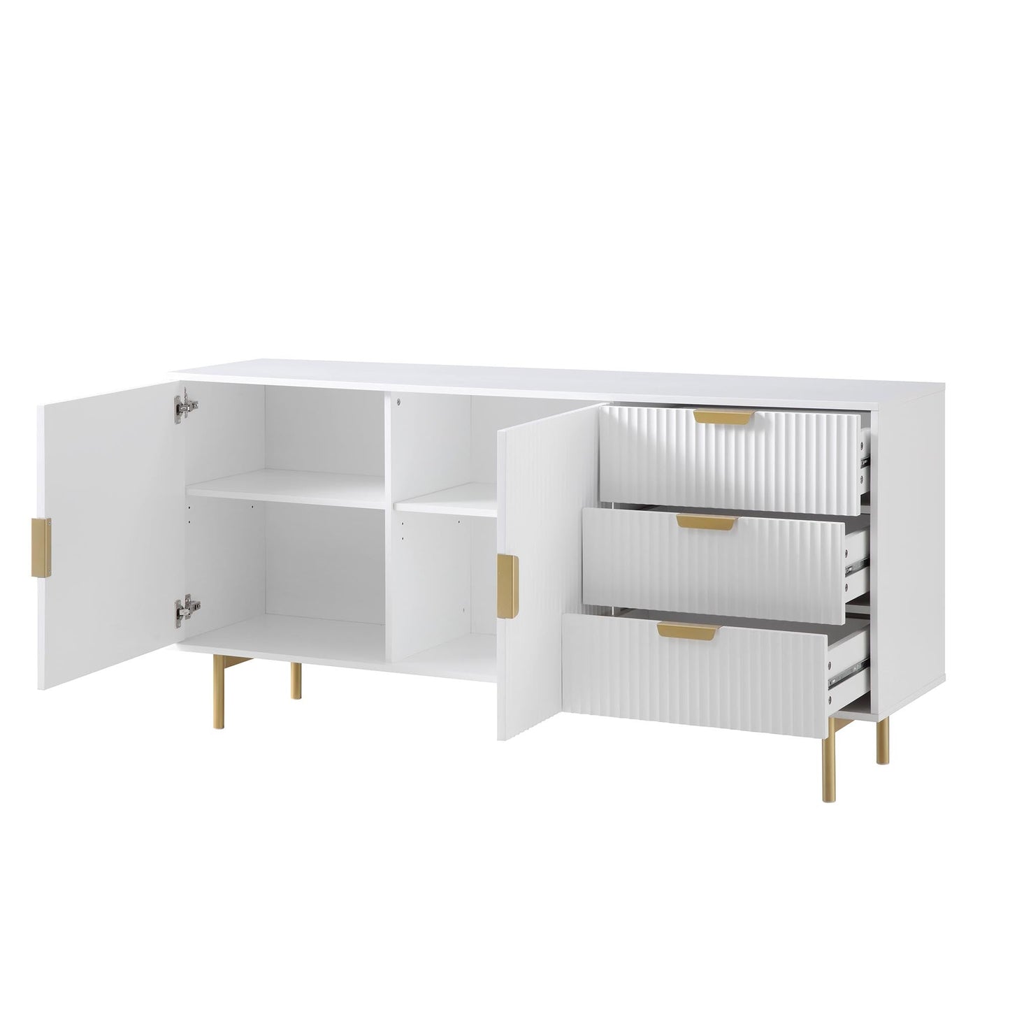 Buffet Richmond Ridged, grand format, blanc mat