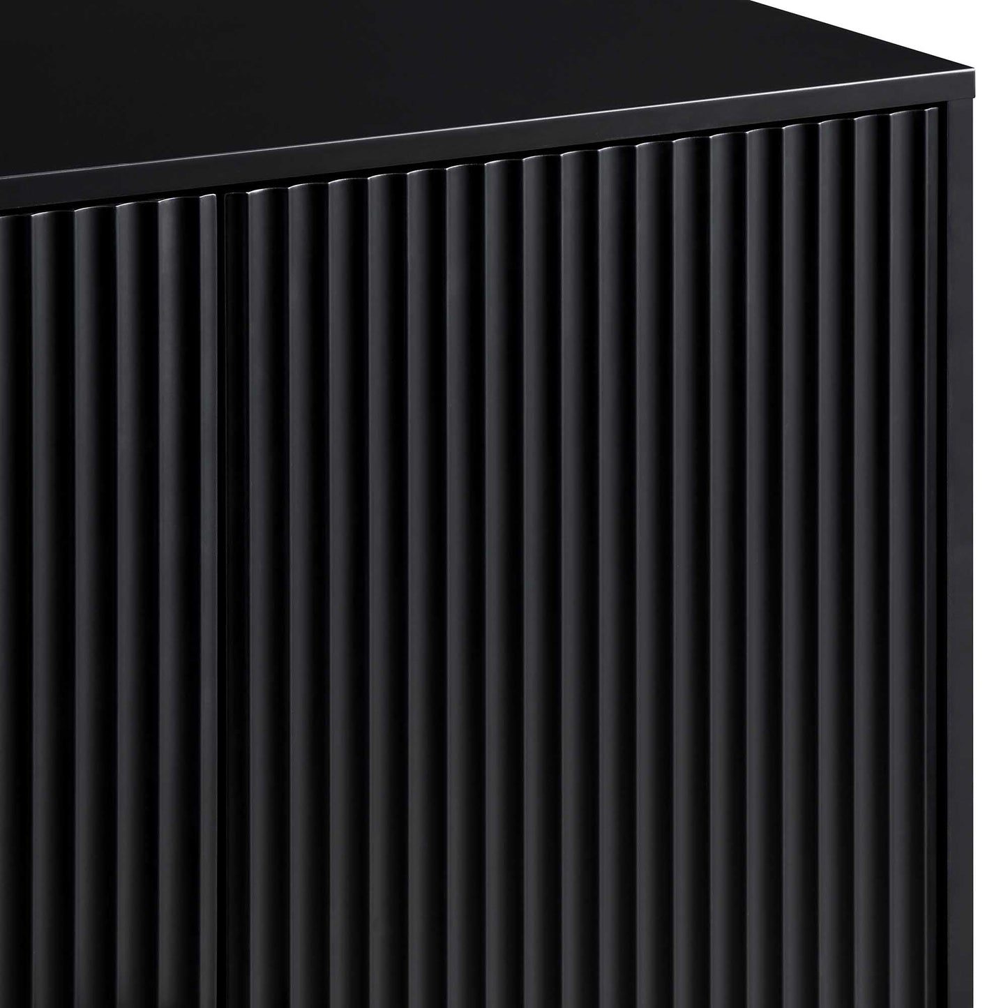 Meuble de rangement Richmond Ridged Highboard, noir mat