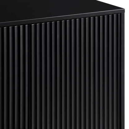 Meuble de rangement Richmond Ridged Highboard, noir mat