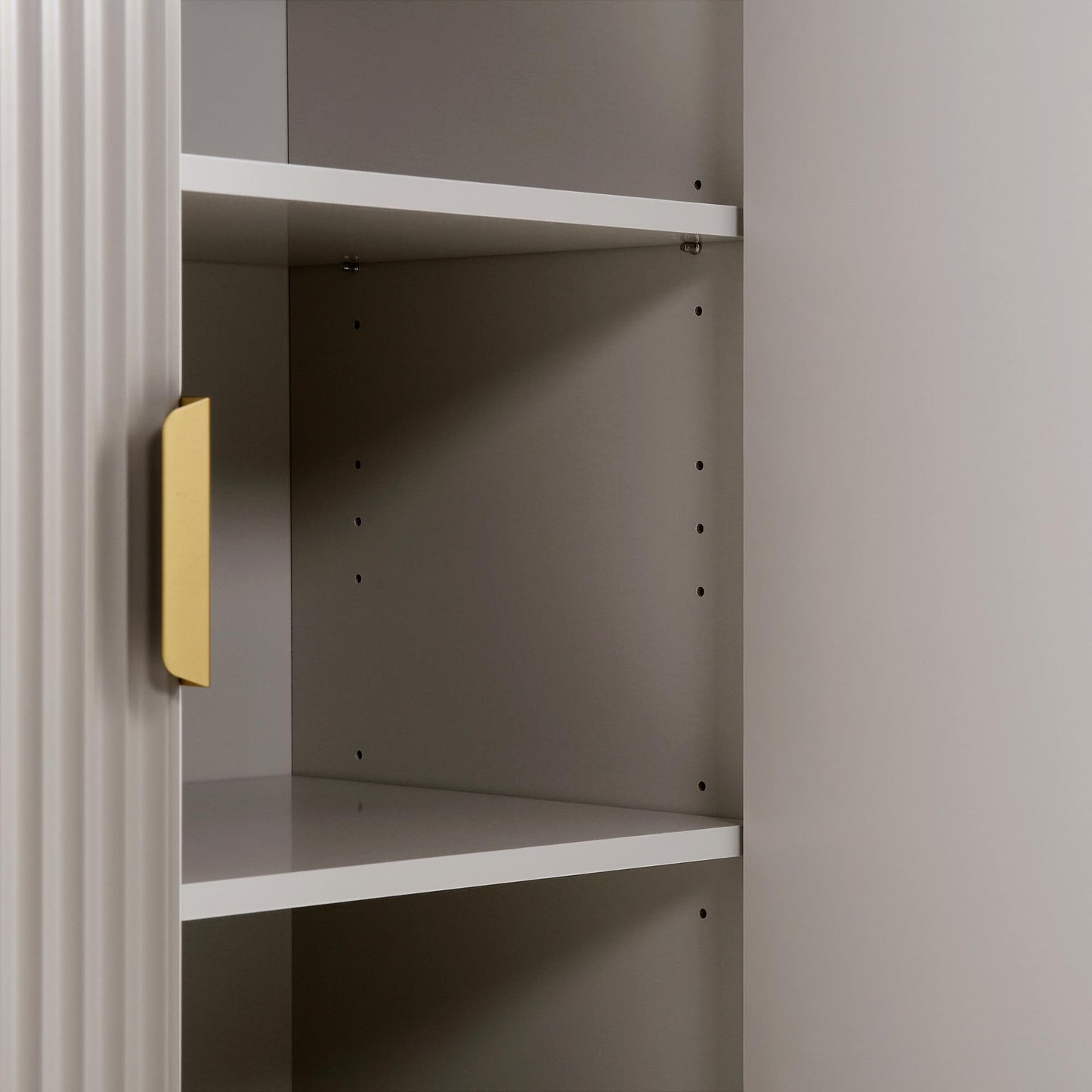 Meuble de rangement Richmond Ridged Highboard, taupe mat