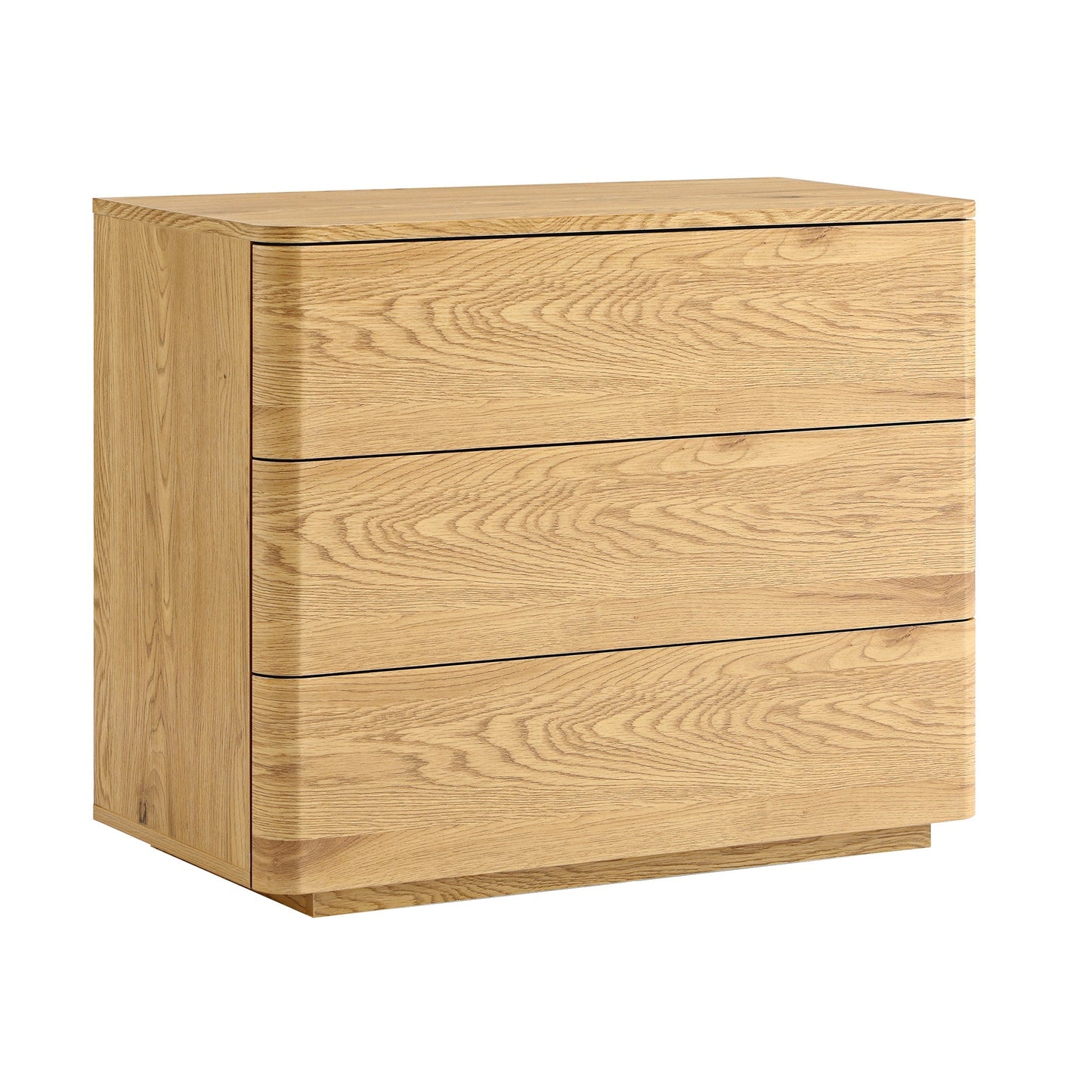 Commode 3 tiroirs à bords incurvés Agnes, naturel