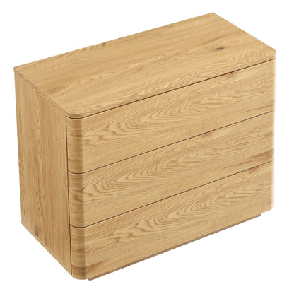 Commode 3 tiroirs à bords incurvés Agnes, naturel