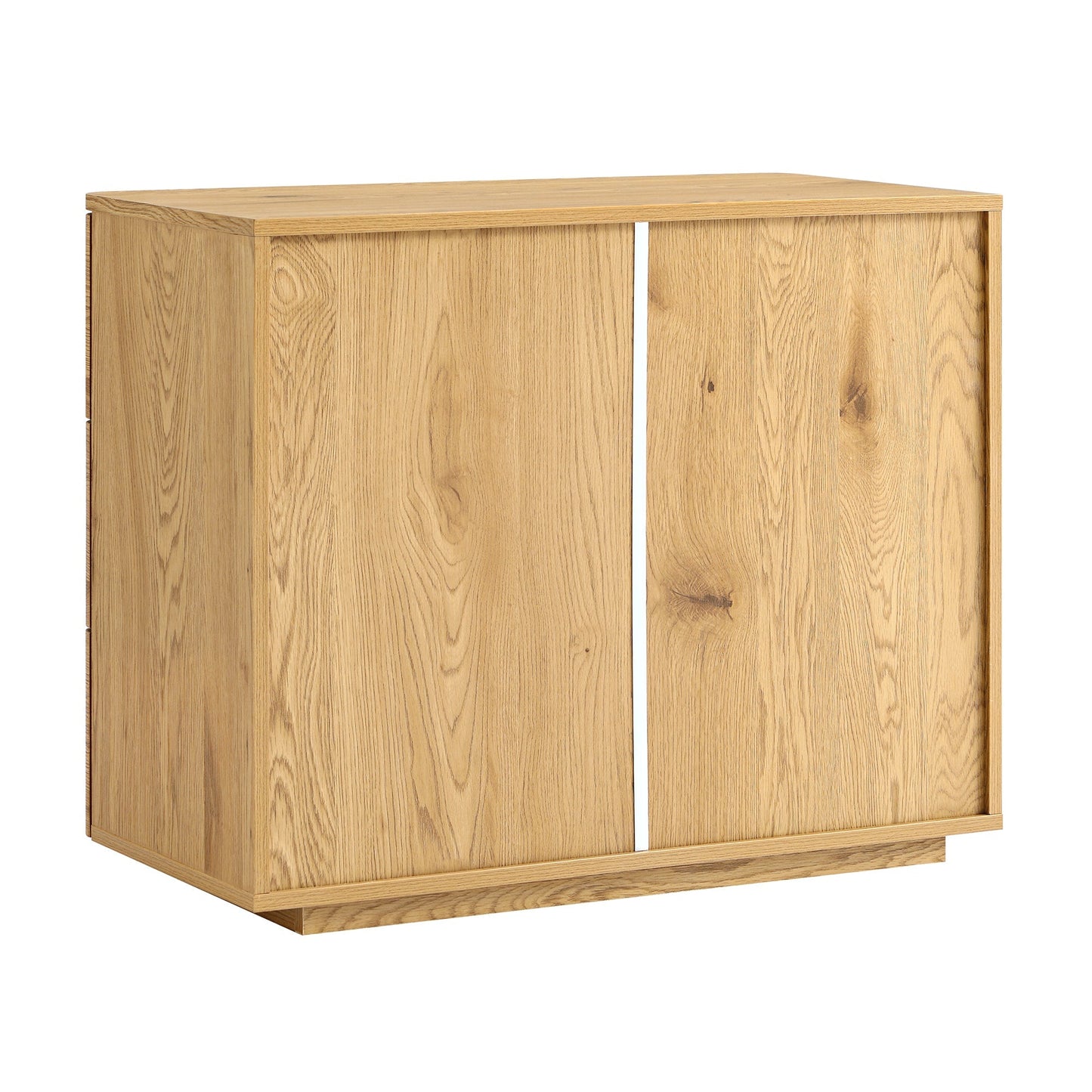 Commode 3 tiroirs à bords incurvés Agnes, naturel