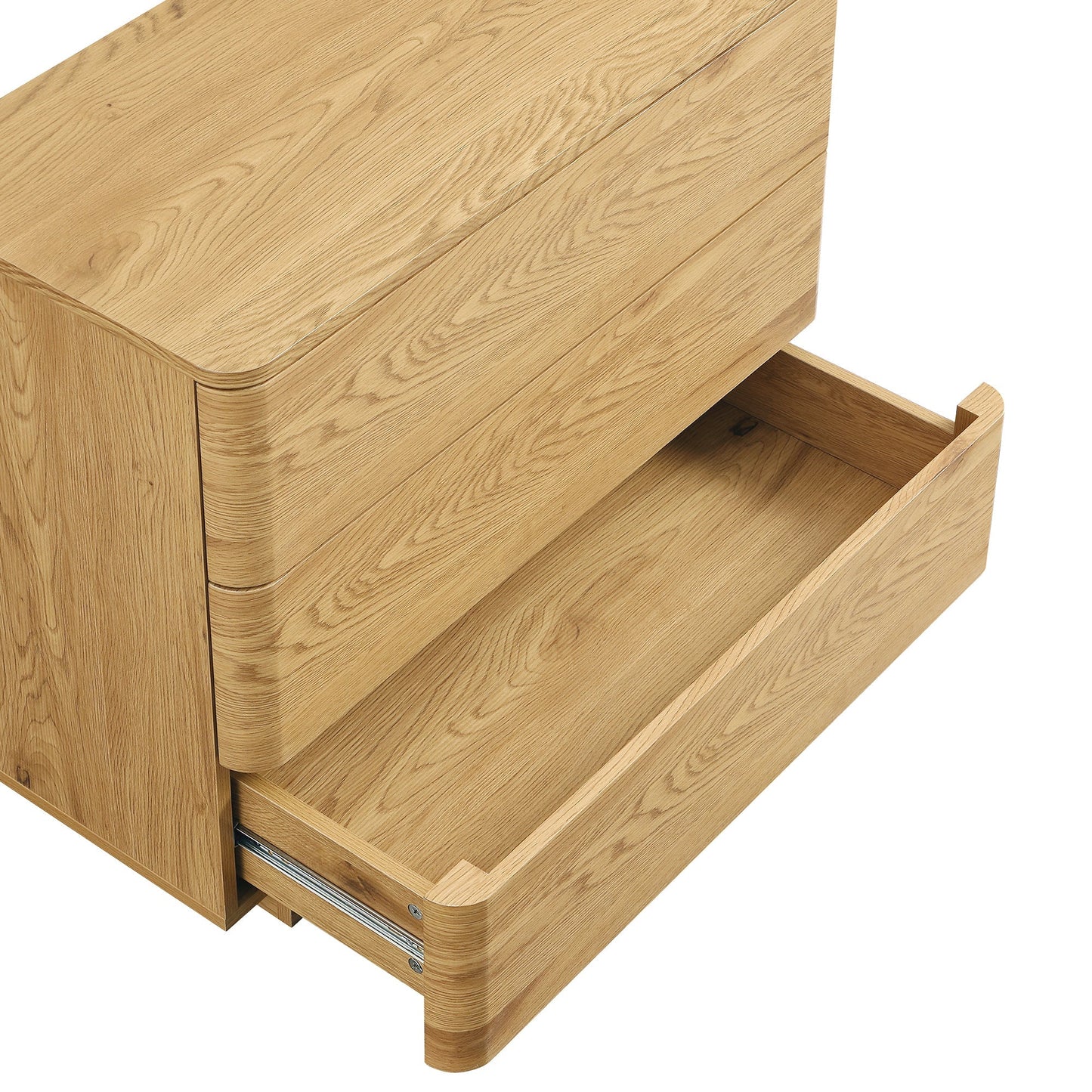 Commode 3 tiroirs à bords incurvés Agnes, naturel