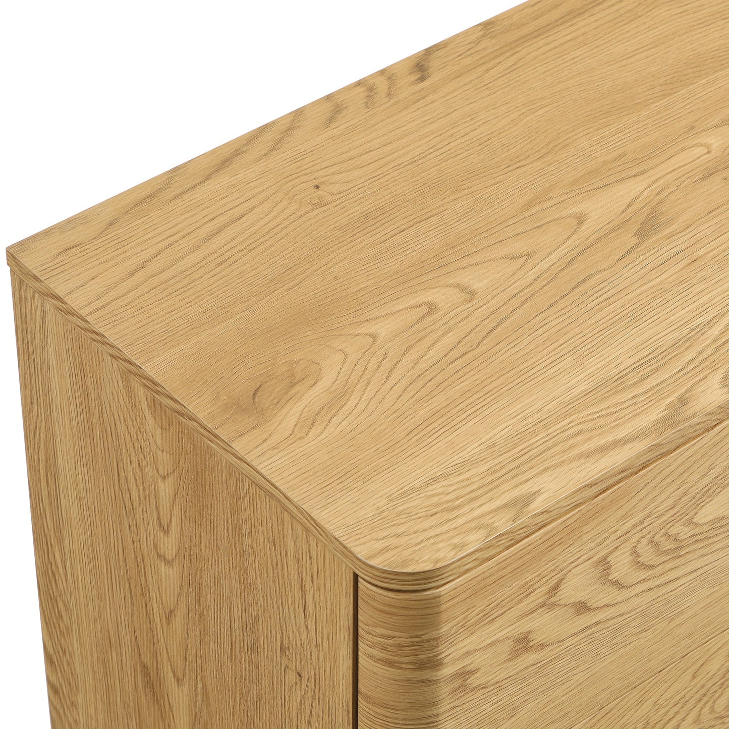 Commode 3 tiroirs à bords incurvés Agnes, naturel