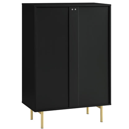 Commode Richmond Ridged à 5 tiroirs, noir mat